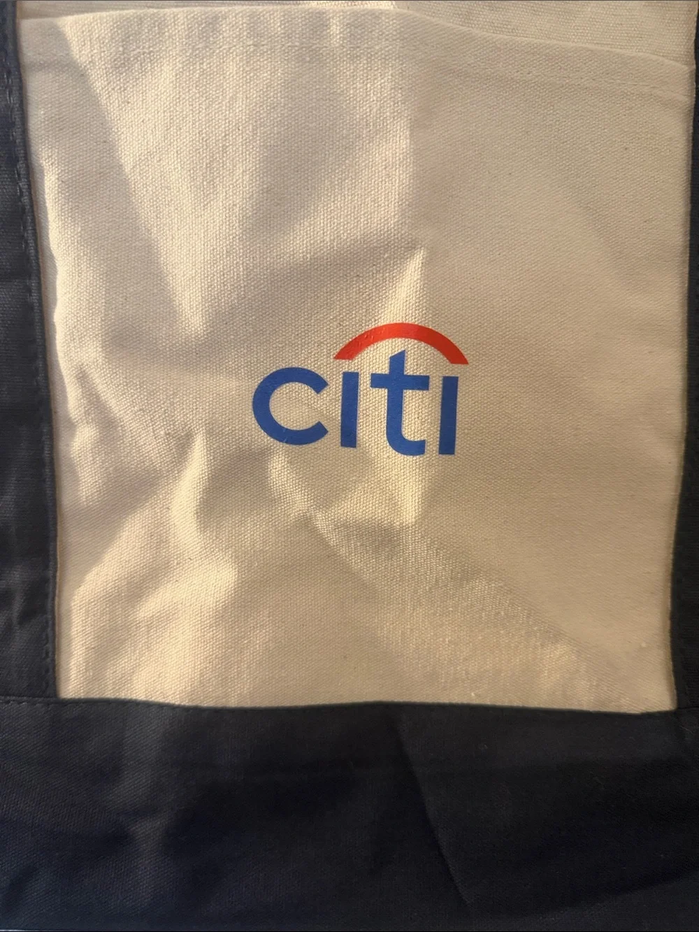 MLB Beige and Black Canvas Tote Bag with Citi Logo
